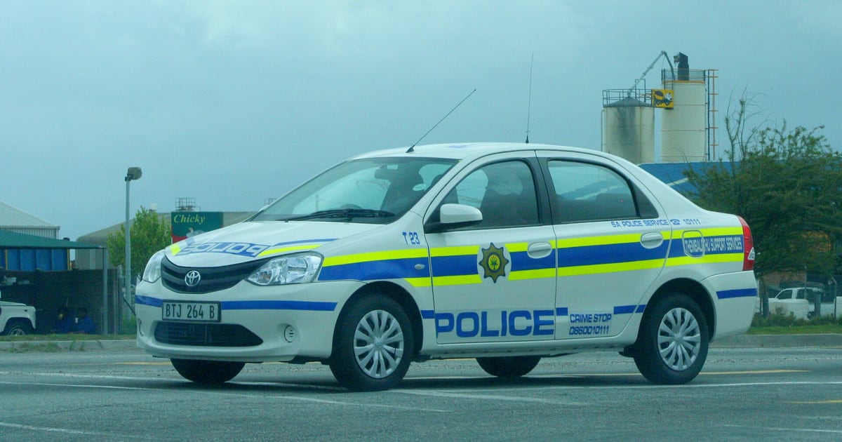 A South African Police Service Toyota Etios patrol car