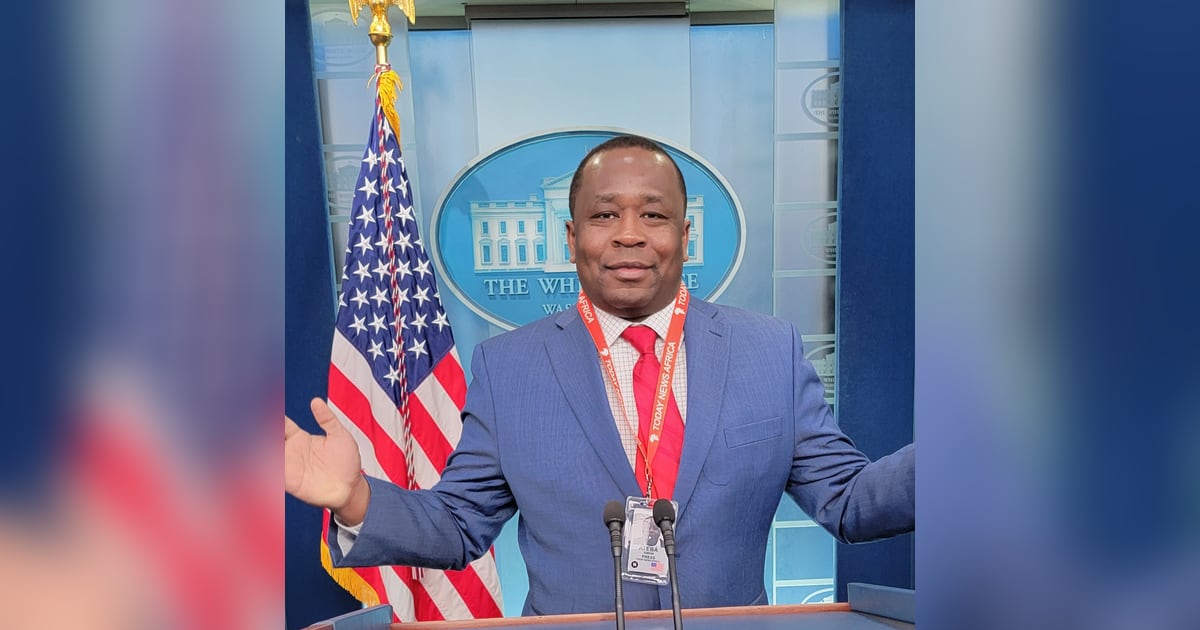 Simon Ateba at the White House