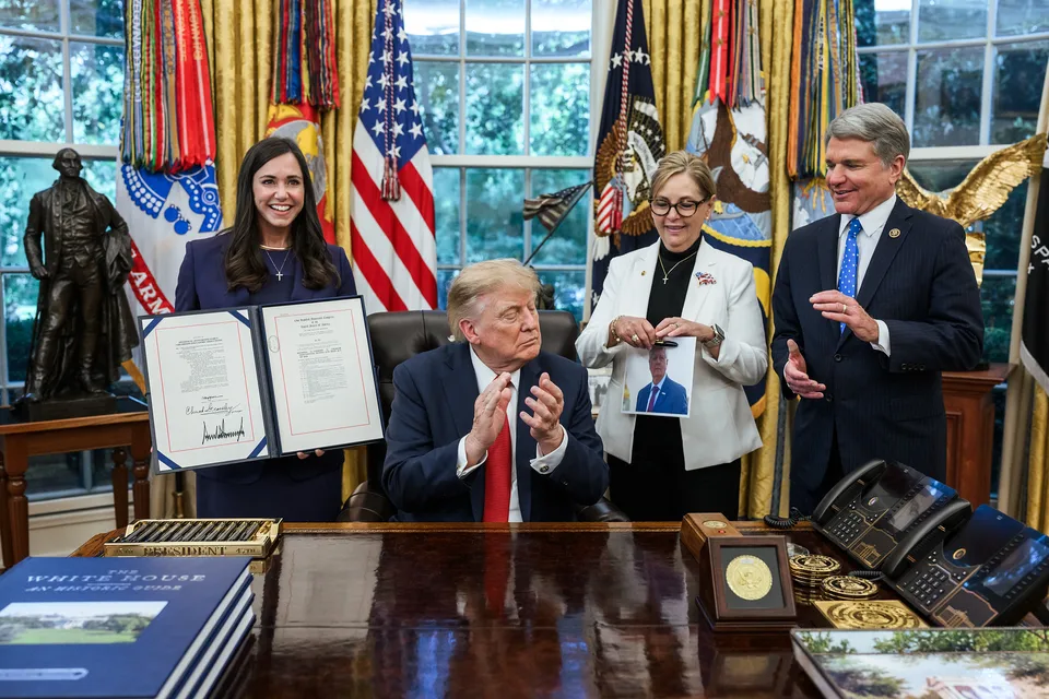 President Trump signs the Lindsey O. Graham Sanctioning Russia and Iran Act