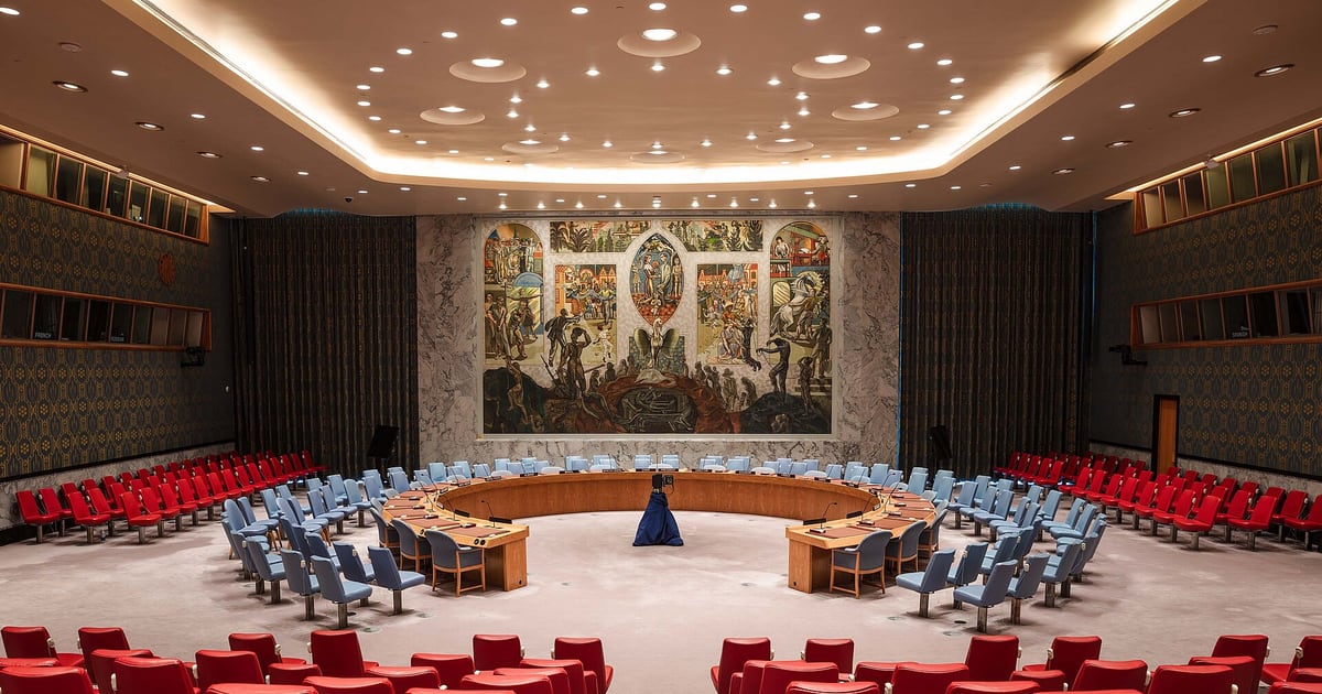 The U.N. Security Council chamber in session in New York