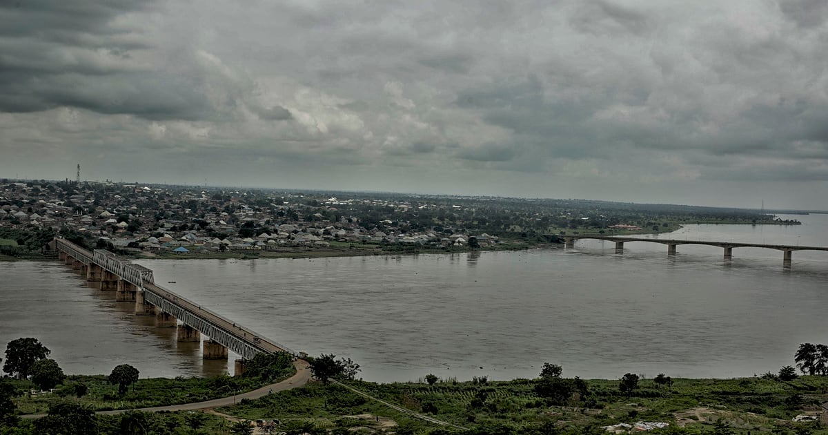 The River Benue at Makurdi with two bridges crossing it