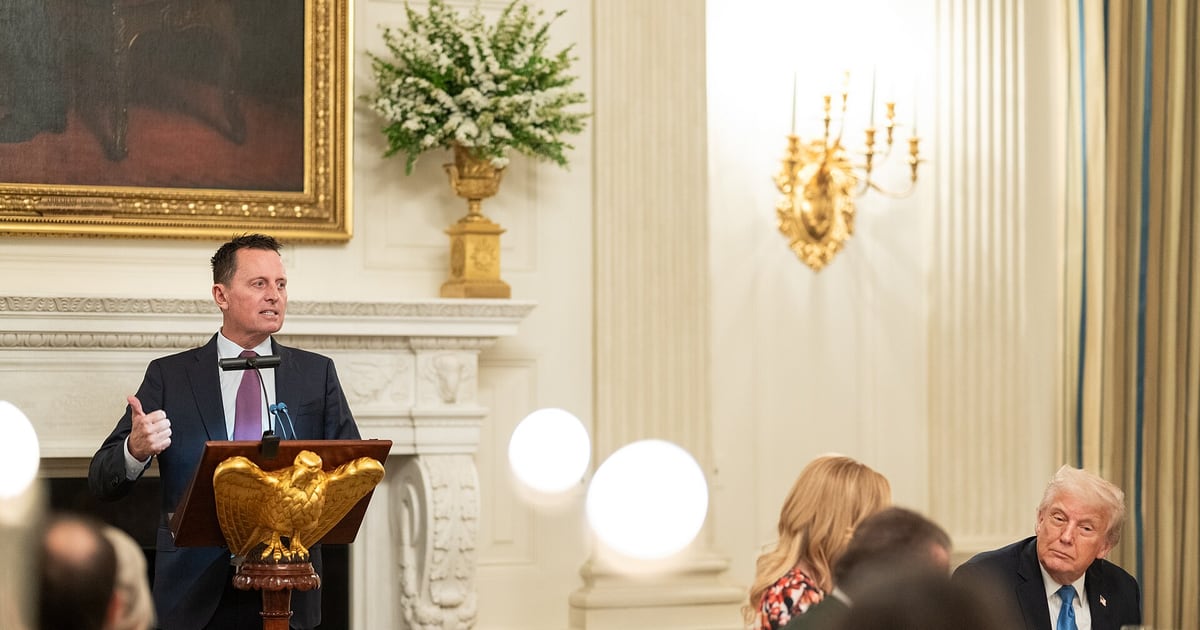 Richard Grenell speaks at a Kennedy Center board dinner at the White House