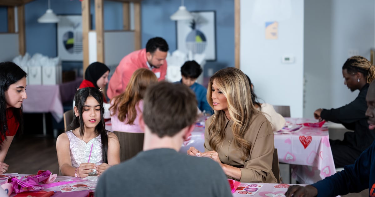 Melania Trump takes part in crafts with patients at the Children’s Inn at NIH.
