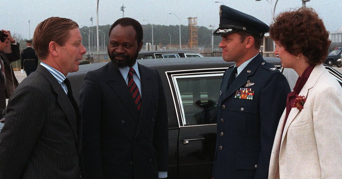 Mozambican President Samora Machel in a 1985 photograph